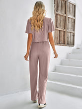 Load image into Gallery viewer, Textured Flutter Sleeve Top and Pants Set
