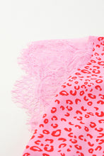 Load image into Gallery viewer, Leopard Print Lace Short Sleeve Blouse
