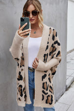 Load image into Gallery viewer, Leopard Batwing Sleeve Open Front Cardigan
