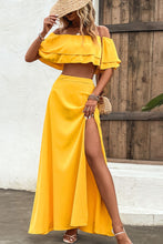 Load image into Gallery viewer, Layered Crop Top and Split Maxi Skirt Set
