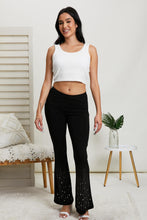 Load image into Gallery viewer, Vocal Eyes on You Full Size Rhinestone Flared Leggings
