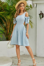 Load image into Gallery viewer, Cutout Tied Cold-Shoulder Dress
