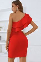 Load image into Gallery viewer, Ruffled One-Shoulder Bodycon Dress
