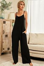 Load image into Gallery viewer, Scoop Neck Spaghetti Strap Jumpsuit with Pockets
