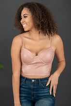 Load image into Gallery viewer, SHOPIRISBASIC Ready to Go Faux Leather Strappy Bustier Crop Top
