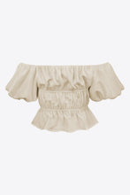 Load image into Gallery viewer, Square Neck Balloon Sleeve Cropped Blouse
