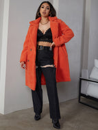 Collared Neck Double-Breasted Coat