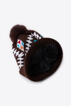 Load image into Gallery viewer, Geometric Pom-Pom Cuffed Beanie
