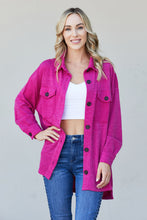 Load image into Gallery viewer, Zenana Full Size Jacquard Shacket in Magenta
