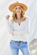Zenana Eyelash Lace Trim Long Sleeve Top