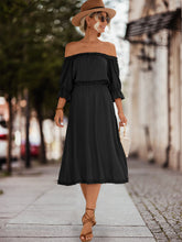 Load image into Gallery viewer, Frilled Off-Shoulder Flounce Sleeve Dress
