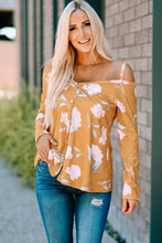Load image into Gallery viewer, Floral Cold-Shoulder Long Sleeve Top
