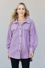 Load image into Gallery viewer, Heimish Full Size Button-Up Shirt Jacket in Purple
