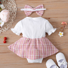 Load image into Gallery viewer, Baby Girl Tweed Faux Layered Bodysuit Dress
