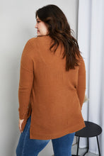 Load image into Gallery viewer, Zenana Full Size Waffle-Knit Slit V-Neck Tunic Top
