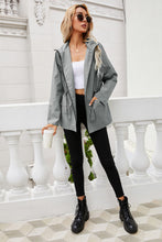 Load image into Gallery viewer, Drawstring Elastic Waist Hoodie Jacket

