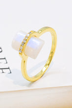 Load image into Gallery viewer, Natural Moonstone Platinum-Plated Ring

