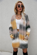 Load image into Gallery viewer, Multicolored Gradient Open Front Longline Cardigan

