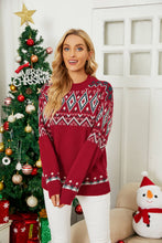 Load image into Gallery viewer, Geometric Crewneck Dropped Shoulder Sweater

