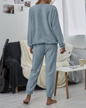Load image into Gallery viewer, Dropped Shoulder Teddy Lounge Set
