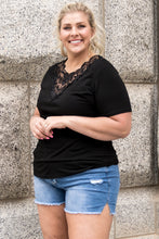 Load image into Gallery viewer, Plus Size Spliced Lace V-Neck Tee Shirt
