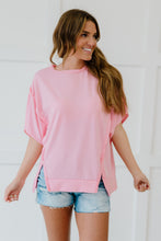 Load image into Gallery viewer, Sew In Love Sippin' Lemonade Full Size Run French Terry Top in Pink
