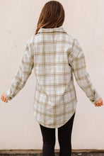 Load image into Gallery viewer, Plaid Curved Hem Dropped Shoulder Longline Shirt Jacket
