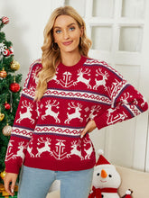 Load image into Gallery viewer, Christmas Reindeer Dropped Shoulder Sweater
