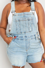 Load image into Gallery viewer, Judy Blue Full Size Raw Hem Denim Overall Shorts

