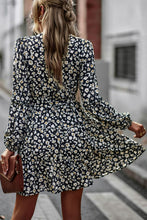 Load image into Gallery viewer, Floral Belted Puff Sleeve Mini Dress
