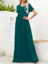Load image into Gallery viewer, Round Neck Short Sleeve Maxi Dress with Pockets
