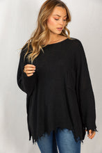 Load image into Gallery viewer, White Birch Full Size Distressed Knit Pullover with Pocket
