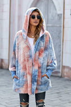 Load image into Gallery viewer, Fleece Hooded Open Front Jacket with Pockets

