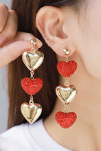 Load image into Gallery viewer, Heart Rhinestone Drop Earrings
