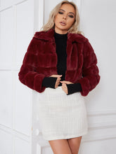 Load image into Gallery viewer, Faux Fur Collared Cropped Jacket
