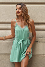 Load image into Gallery viewer, Tie Belt Spaghetti Strap Mini Dress
