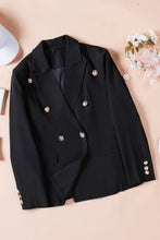 Load image into Gallery viewer, Double-Breasted Lapel Collar Long Sleeve Blazer
