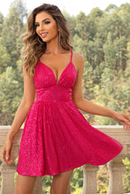 Load image into Gallery viewer, Sweetheart Neck Contrast Sequin Sleeveless Dress
