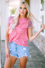 Load image into Gallery viewer, Leopard Print Lace Short Sleeve Blouse
