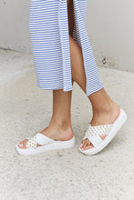 Load image into Gallery viewer, Forever Link Studded Cross Strap Sandals in White
