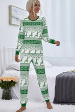 Load image into Gallery viewer, Reindeer and Snowflake Print Pajama Set

