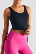 Load image into Gallery viewer, Side Drawstring Scoop Neck Sports Tank
