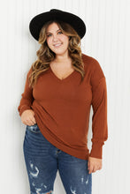 Load image into Gallery viewer, GeeGee Only the Best Full Size Rolled Edge V-Neck Sweater
