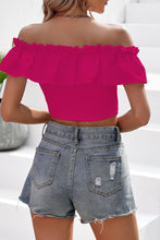 Load image into Gallery viewer, Off-Shoulder Ruffled Cropped Top
