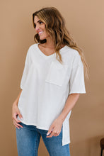 Load image into Gallery viewer, Zenana All-Nighter Full Size Run High-Low V-Neck Tee in Ivory

