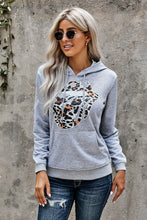 Load image into Gallery viewer, Lip Graphic Drawstring Pocketed Hoodie
