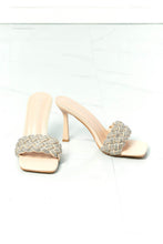 Load image into Gallery viewer, DELICACY Showstopper Braided Rhinestone Heel Slide in Nude
