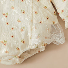 Load image into Gallery viewer, Baby Girl Ditsy Floral Lace Trim Bodysuit
