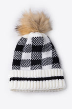 Load image into Gallery viewer, Plaid Pom-Pom Knit Beanie
