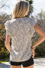 Load image into Gallery viewer, Printed Round Neck Flutter Sleeve Top
